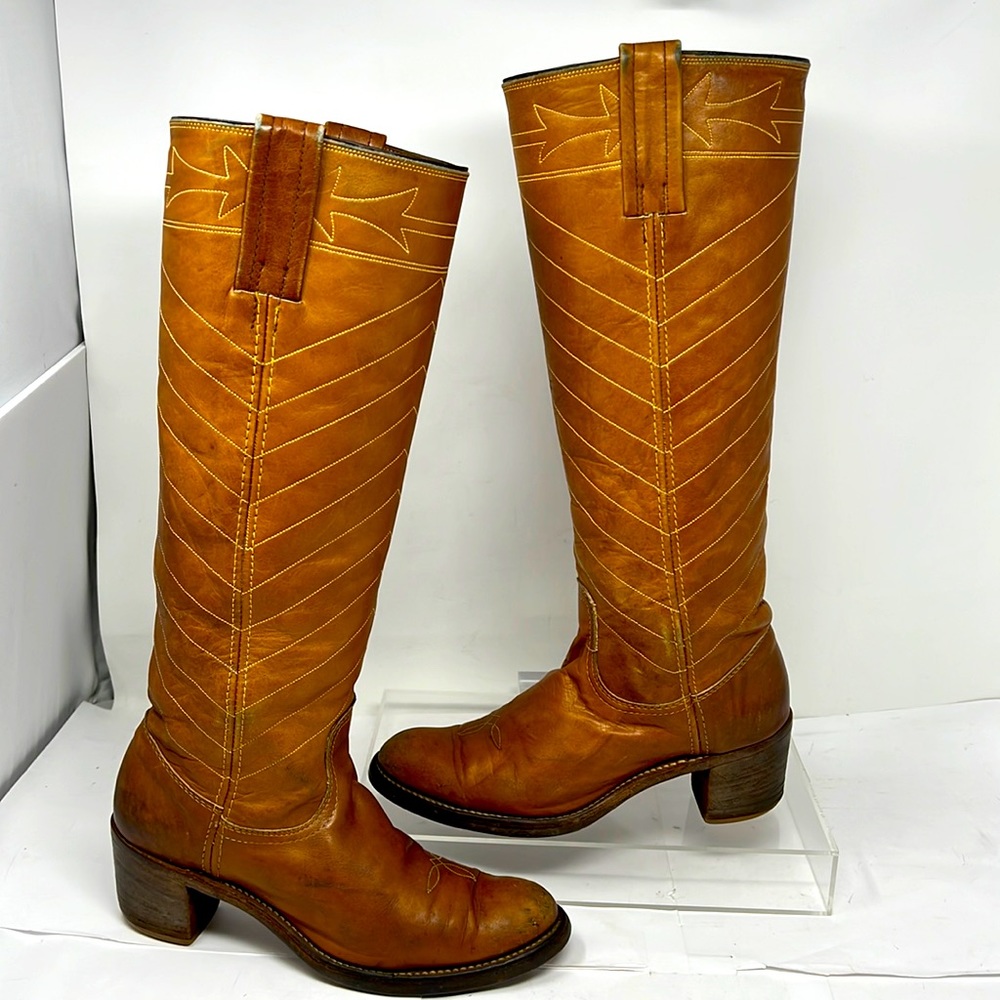 SOLD Vintage Black Label Frye Sz 7.5 1960’s-1970’s Western Style Boots
